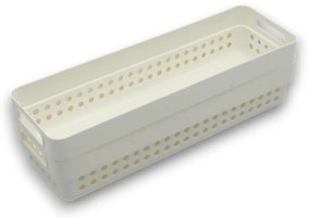 Sada 2 košíkov na organizáciu, organizéry do zásuvky KOLE 24 x 7,5 cm - biele