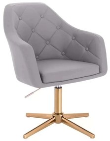 LuxuryForm DESIGN Kreslo ANDORA na zlatom kríži - sivé