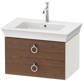 DURAVIT White Tulip závesná skrinka pod umývadlo, 2 zásuvky, 684 x 458 x 410 mm, americký orech masív/biela matná, WT435107736