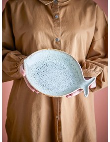 Modrý/béžový servírovací tanier z kameniny Fleur – Bloomingville