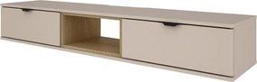 Závesný TV stolík Avola, béžová kašmír/dub cremona