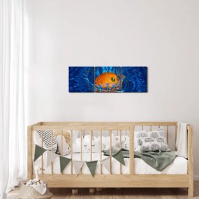 Obraz - pomaranč vo vode (s hodinami) (90x30 cm)