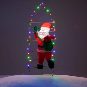 Nafukovací Santa Claus na rebríku 150 cm s LED osvetlením
