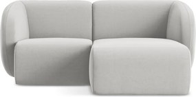 Svetlosivá zamatová rohová pohovka (pravý roh/s leňoškou) Lani – Makamii