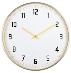 Dizajnové nástenné hodiny Karlsson 5969BY žlté,priemer 40 cm