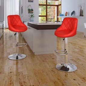 Barové stoličky 2 ks, červené, umelá koža 240468