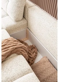 Krémová rozkladacia modulárna rohová pohovka s úložným priestorom (ľavý roh) Lulu – Miuform