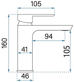 Rea Argus, umývadlová batéria h-160, medená matná, REA-B3005