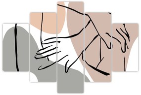 Obraz - Woman body line art N⁰2 (150x105 cm)