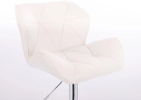 LuxuryForm DESIGN Stolička MILANO VELUR na striebornej podstave s kolieskami - biela