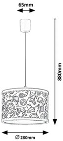 Rabalux - Detský luster na lanku 1xE27/40W/230V modrá