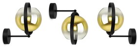 Nástenné svietidlo Bergen Gold Ring, 1x zlaté/transparentné sklenené tienidlo (fi 15cm)