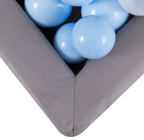 Suchý bazén 130x130x50 cm, štvorcové, šedá, aktívny