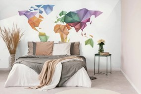 Tapeta farebná mapa sveta v štýle origami - 225x150