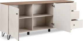 Vintino Komoda CELIA – 183 cm, kašmír/dub Castello