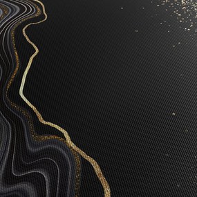 Obraz - Čierno-zlatý mramor (120x50 cm)