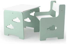 WoodStar Detský stolík a stolička s obláčikom Farba: sivá