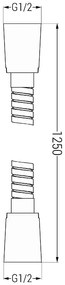 Mexen príslušenstvo, Sprchová hadica 125 cm, oceľová, zlatá, 79435-50