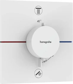 Hansgrohe ShowerSelect Comfort E, termostat pod omietku pre 2 spotrebiče, biela matná, HAN-15572700