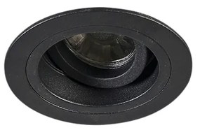 Sada 6 moderných zapustených bodových svetiel čierna 9,2 cm otočné a naklápacie - Chuck