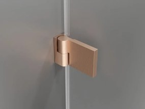 Mexen Lunar-B L sklápací sprchový kút ľavý 80 x 80 cm, číre sklo, medená matná, 832L-080-080-65-00-L