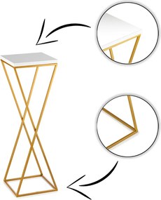 STOJAN NA KVETINÁČ LOFT6 70X24X24 CM ZLATÁ/BIELA