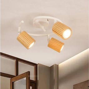 Brilagi - Bodové svietidlo MODERN WOOD 3xGU10/8W/230V drevo/biela