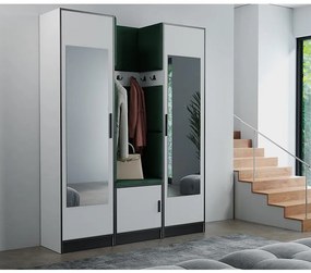 Predsieňový nábytok Roj 12 biely + Kronos 19 zelená