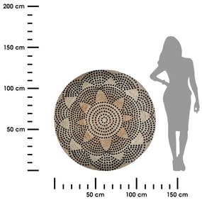 Okrúhly koberec 120 cm juta, vzor 2