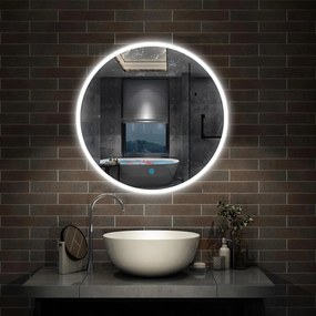 D‘Eluxe - LED ZRKADLÁ - Zrkadlo s LED osvetlením ROUND RR22R 60-80cm LED zrkadlo dotykové 5 studená biela nástenná 70