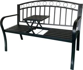Záhradná lavička so stolčekom PEGI, kovová 127x53x84 cm (127 x 53 x 84)