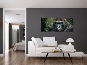 Obraz - Portrét gorily (120x50 cm)