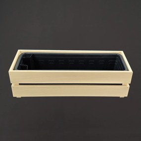 AMADEA Drevený prírodný obal s truhlíkom, 51,1x19,6x15cm, český výrobok