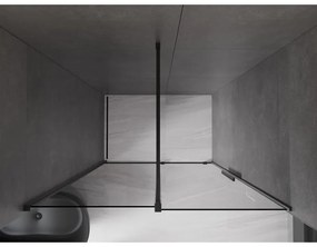 Mexen Velar, posuvné sprchové dvere do otvoru 130 cm, 8mm šedé sklo, čierna matná, 871-130-000-41-70