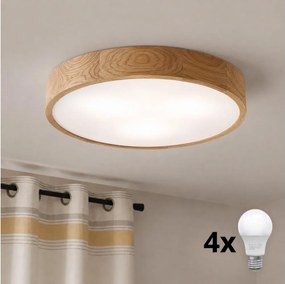 Brilagi - LED stropné svietidlo CARVALHO 4xE27/60W/230V dub, priemer 57,5 cm