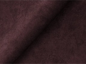 Vínovočervená zamatová rohová pohovka (ľavý roh/s leňoškou) Aloha – Makamii