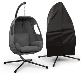 Blumfeldt Bella Donna, závesné kreslo, ochranný kryt, vankúš na sedenie, 180 g polyester, tmavosivé