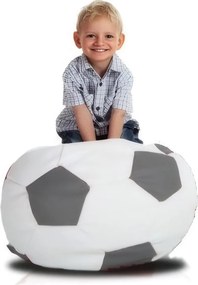 Sedací vak malá bielosivá futbalová lopta TiaHome