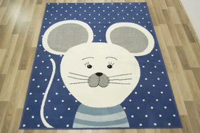 Detský koberec LUNA KIDS 534221/94955 - Myška, modrý