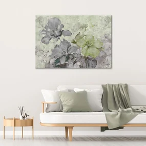 Gario Obraz na plátne Akvarel so zelenými kvetmi Rozmery: 120 x 80 cm