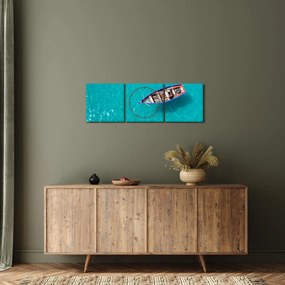 Obraz - Tradičná rybárska loď (s hodinami) (90x30 cm)