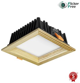 APLED -LED Podhľadové SQUARE WOODLINE LED/6W/230V 4000K 12x12 cm borovica masív