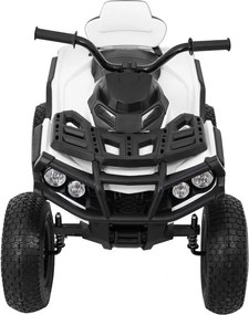 Ramiz Detská štvorkolka poháňaná vzduchovou batériou biela + nafukovacie kolesá + rádio MP3 + pomalý štart