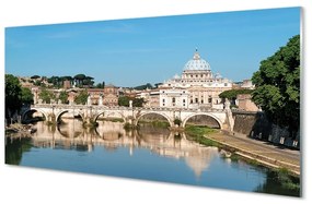 Sklenený obraz Rome River mosty 120x60 cm