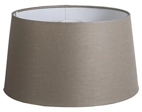 Ľanové tienidlo na lampu Taupe okrúhle šikmé 35/30/18