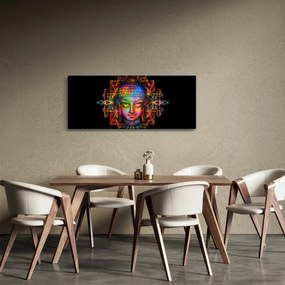 Obraz - Busta Budhu v neónových farbách (120x50 cm)