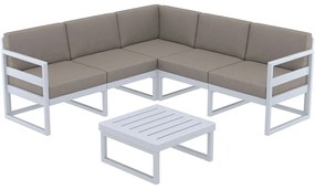 MYKONOS záhradný set, rohový silver grey