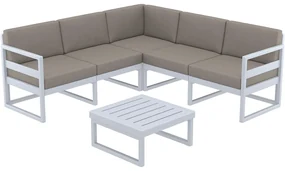 MYKONOS záhradný set, rohový silver grey