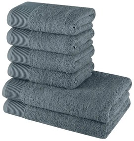 Sada 6 kusov bavlnených osušiek a uterákov Bella sivá EMI