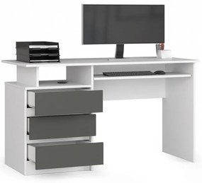 Kancelársky stôl CLP 135 cm biely / sivý